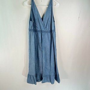 Faded Glory Women Sleeveless Casual Dress Size 16 Blue 100% Cotton